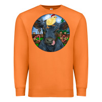 Carrot Black Angus Cattle with Santa Chick Christmas Premium Sweatshirt - RanaPortraitStore