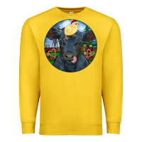 Lemon Black Angus Cattle with Santa Chick Christmas Premium Sweatshirt - RanaPortraitStore