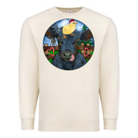 Sandshell Black Angus Cattle with Santa Chick Christmas Premium Sweatshirt - RanaPortraitStore