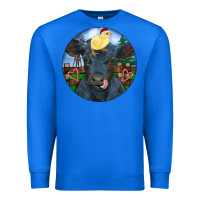 True Royal Black Angus Cattle with Santa Chick Christmas Premium Sweatshirt - RanaPortraitStore