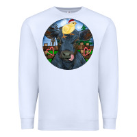 Black Angus Cattle With Santa Chick Christmas Premium Sweatshirt | Teevron