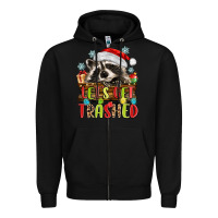 Black lets get trashed with raccoon Zipper Hoodie - MaliasSmallBusiness