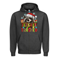 Charcoal Heather lets get trashed with raccoon Zipper Hoodie - MaliasSmallBusiness