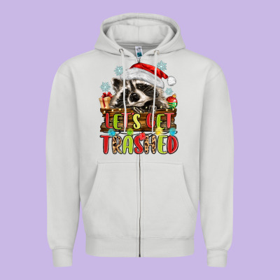 Lets Get Trashed With Raccoon Zipper Hoodie Designed By Maliassmallbusiness