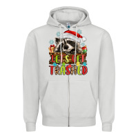 Dove Grey lets get trashed with raccoon Zipper Hoodie - MaliasSmallBusiness