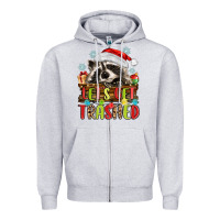 Heather Grey lets get trashed with raccoon Zipper Hoodie - MaliasSmallBusiness