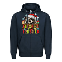 Navy lets get trashed with raccoon Zipper Hoodie - MaliasSmallBusiness