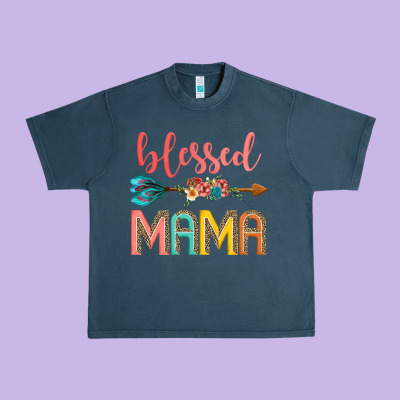 Blessed Mama Urban Heavy Tee Designed By Jahusdesignshop