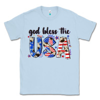 Dusty Blue god bless the usa Classic Tee - NancyCooperArtShop