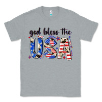 Heather Grey god bless the usa Classic Tee - NancyCooperArtShop