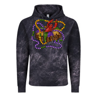 Mardi Gras Craw Fish King Cake With Leopard Vintage Hoodie | Teevron