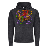 Vintage Black mardi gras craw fish king cake with leopard Vintage Hoodie - RanaPortraitStore