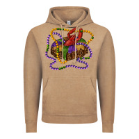 Vintage Coffee mardi gras craw fish king cake with leopard Vintage Hoodie - RanaPortraitStore
