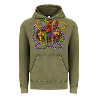 Vintage Olive mardi gras craw fish king cake with leopard Vintage Hoodie - RanaPortraitStore