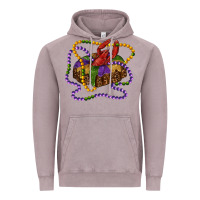 Vintage Zinc mardi gras craw fish king cake with leopard Vintage Hoodie - RanaPortraitStore