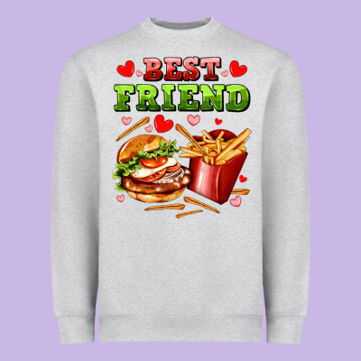 Best Friend Hamburger Potatoes Heavyweight Sweatshirt Designed By Adodesignshop