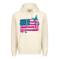 Tofu american flag breast cancer with ribbon Premium Hoodie - texasbilliewilder
