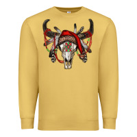 Antique Gold Western Christmas Bull Skull Premium Sweatshirt - RanaPortraitStore
