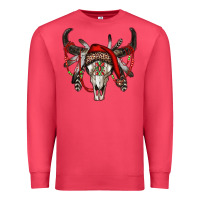Cardinal Western Christmas Bull Skull Premium Sweatshirt - RanaPortraitStore
