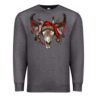 Western Christmas Bull Skull Premium Sweatshirt | Teevron