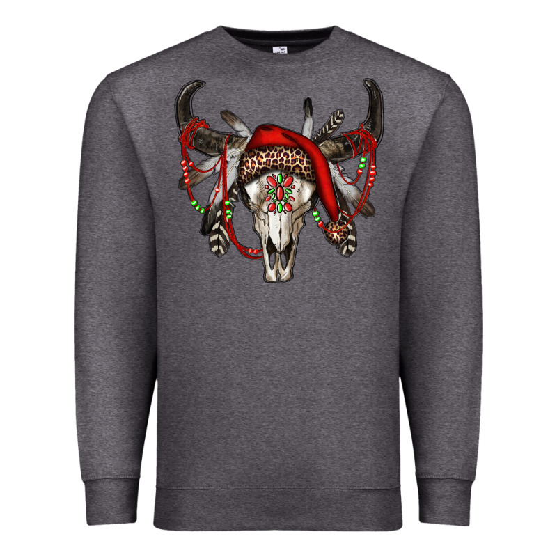 Western Christmas Bull Skull Premium Sweatshirt by RanaPortraitStore | Teevron