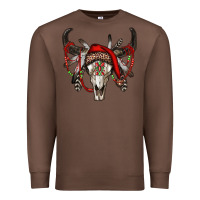 Chestnut Western Christmas Bull Skull Premium Sweatshirt - RanaPortraitStore