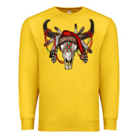 Lemon Western Christmas Bull Skull Premium Sweatshirt - RanaPortraitStore