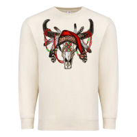 Sandshell Western Christmas Bull Skull Premium Sweatshirt - RanaPortraitStore