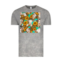 Cloud Rock sunflowers and goat western seamless pattern Vintage Tee - BundleAndBundleShop