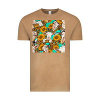 Vintage Camel sunflowers and goat western seamless pattern Vintage Tee - BundleAndBundleShop