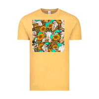 Vintage Mustard sunflowers and goat western seamless pattern Vintage Tee - BundleAndBundleShop