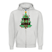Dove Grey oh come let us adore him christmas tree Zipper Hoodie - MaliasSmallBusiness
