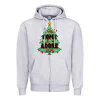 Heather Grey oh come let us adore him christmas tree Zipper Hoodie - MaliasSmallBusiness