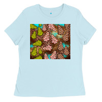 Baby Blue little debbie tree cakes leopard turquoise Ladies Tee - JahusDesignShop