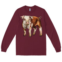 Burgundy Baby Hereford Pig Long Sleeve Tee - LillyAllenDesigns