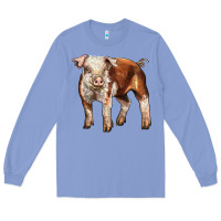 Colony Blue Baby Hereford Pig Long Sleeve Tee - LillyAllenDesigns