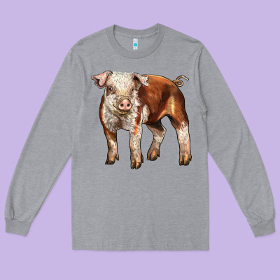 Baby Hereford Pig Long Sleeve Tee Designed By Lillyallendesigns