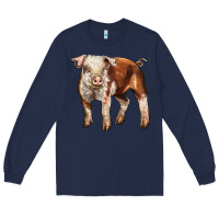 Navy Baby Hereford Pig Long Sleeve Tee - LillyAllenDesigns