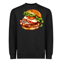 Black American hamburger Heavyweight Sweatshirt - AdoDesignShop