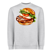 Heather Grey American hamburger Heavyweight Sweatshirt - AdoDesignShop