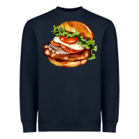 Navy American hamburger Heavyweight Sweatshirt - AdoDesignShop