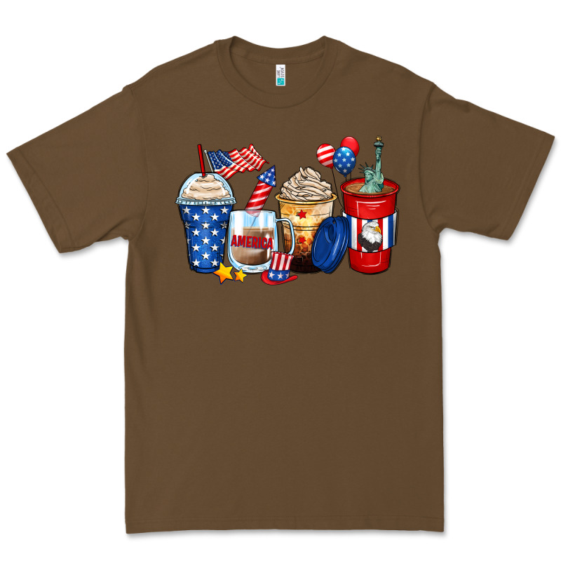 4th Of July Coffee Cups Premium Tee by Zillion Design Studio | Teevron