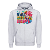 Heather Grey yall aint right with chicken Zipper Hoodie - NancyCooperArtShop
