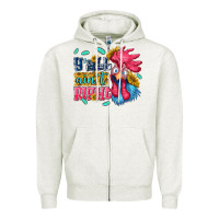 Oatmeal Heather yall aint right with chicken Zipper Hoodie - NancyCooperArtShop