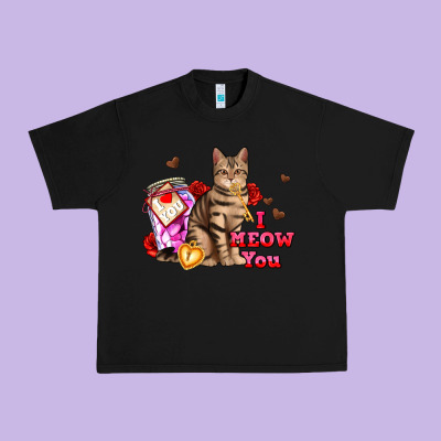 I Meow You Urban Heavy Tee Designed By Adodesignshop
