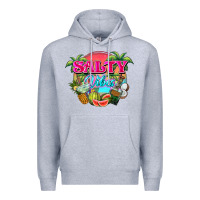 Heather Grey Salty vibes summer Premium Hoodie - NancyCooperArtShop