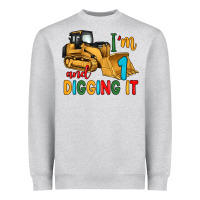 Heather Grey i'm 1 and digging it Heavyweight Sweatshirt - Artiststas