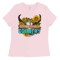 Bubblegum Pink born and raised country tbw Ladies Tee - texasbilliewilder