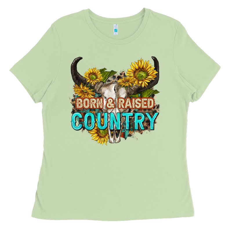 Born And Raised Country Tbw Ladies Tee by texasbilliewilder | Teevron