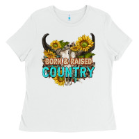 White born and raised country tbw Ladies Tee - texasbilliewilder